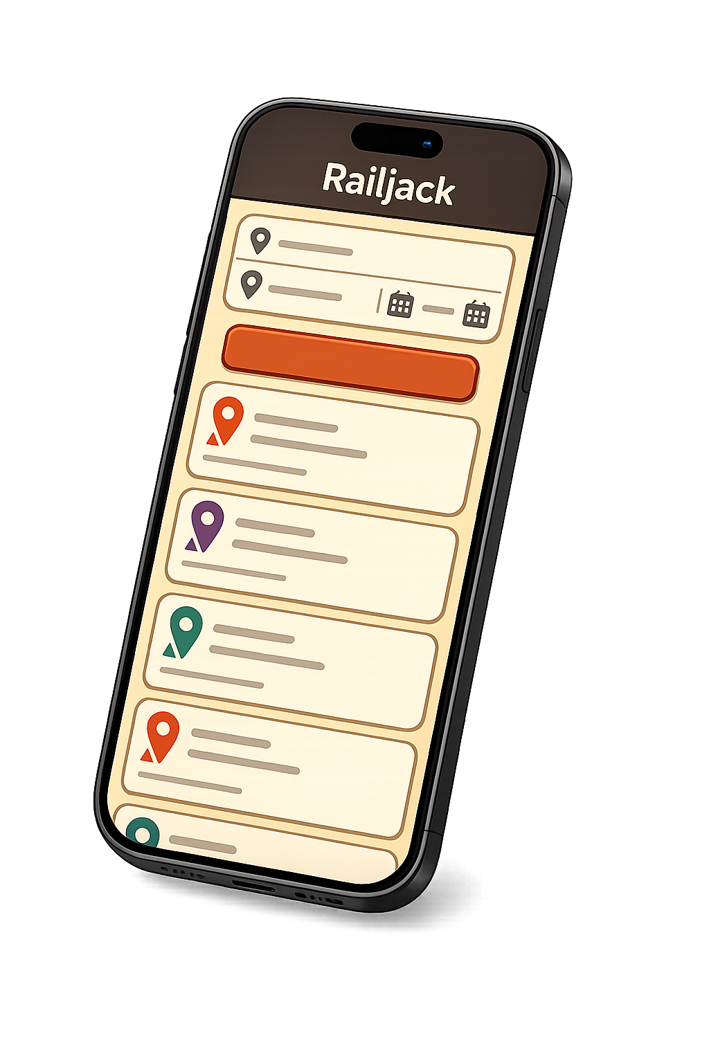 Railjack app on smartphone